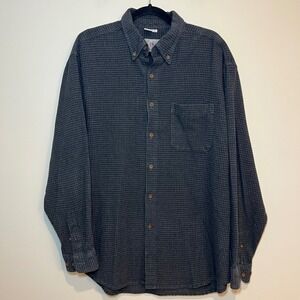 The Territory Ahead Shirt Long Sleeve Button Down Charcoal Gray Grid Pattern XL